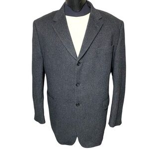 Orvieto Men Sport Coat Sz 48/XL Gray Wool Cashmere Single Breast Blazer Jacket